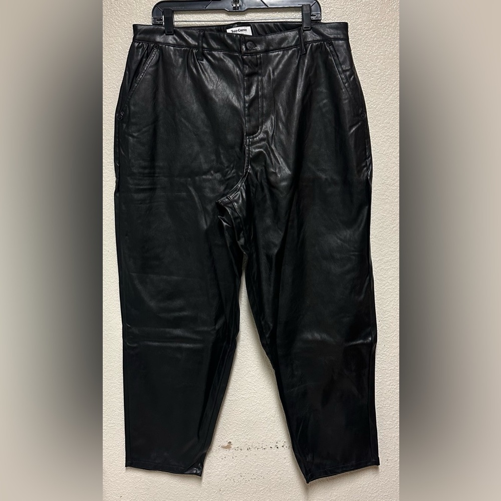 NWT Juicy Couture Black Faux Leather Jeans